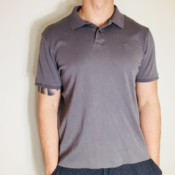 Calvin Klein Men's Polo Shirt Gray - Picture 1 of 6